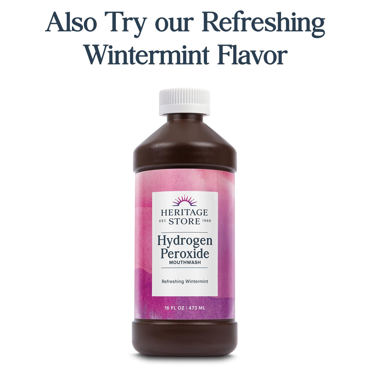 Heritage Store Hydrogen Peroxide Mouthwash - Daily Oral Care - Eucalyptus and Fresh Mint Mouth Wash - Gentle Bubbling Action for Clean, Healthy Gums and a Fresh Mouth, Sweetened with Xylitol, 16oz - PrimeBioHealth - canada supplements
