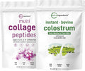 Micro Ingredients Multi Collagen Protein Powder 2 Pounds & Instant Colostrum Powder Bundle 2 Pack | Grass-Fed Collagen Peptides | Premium Bovine Mother’s First Milk - PrimeBioHealth - canada supplements