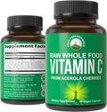 Peak Performance Raw Whole Food Natural Vitamin C Capsules from Acerola Cherry for Max Absorption. Vegan USA Sourced Vitamin C Supplement 90 Pills. 500 mg Serving or 2 Servings 1000mg - PrimeBioHealth - canada supplements