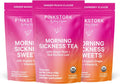 Pink Stork Morning Sickness Support Kit – 3-Piece Bundle with Organic Ginger Peach Tea, B6 Sweets, Ginger Lozenges – Pregnancy Support, First Trimester Essentials, Gift for Pregnant Women - PrimeBioHealth - canada supplements