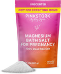 Pink Stork Pregnancy Bath Soak with Pure Magnesium Flakes, Unscented, 2 lb | 100% Dead Sea Salt, Support Pregnancy Comfort, Ease Feelings of Stress, Clean, Fragrance-Free - PrimeBioHealth - canada supplements