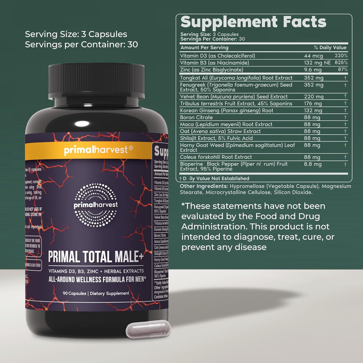 Primal Harvest Total Male+ & Magnesium Supplement Optimize Men’s Health with Targeted Nutrients for Vitality & Recovery 2 Pack Bundle - PrimeBioHealth - canada supplements