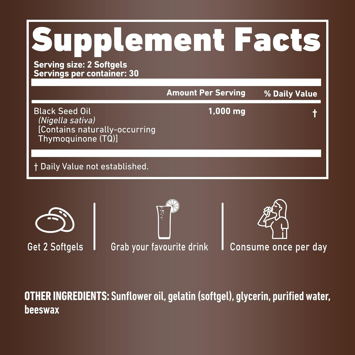 Resilia Ethiopian Black Seed Softgels 1000mg Per Serving – Premium Nigella Sativa Seed Oil Supplement – Digestive & Immune Support Formula – Easy to Swallow Soft Capsules 120 Count (Pack 2) - PrimeBioHealth - canada supplements