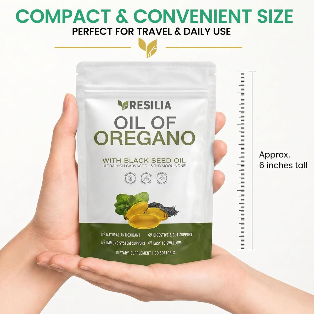 Resilia Softgels with Black Seed Oil – Premium Grade Oregano Oil Capsules for Immune & Digestive Support – Non-GMO, Gluten-Free Softgels – Natural Herbal Wellness Supplement (60 Count) - PrimeBioHealth - canada supplements