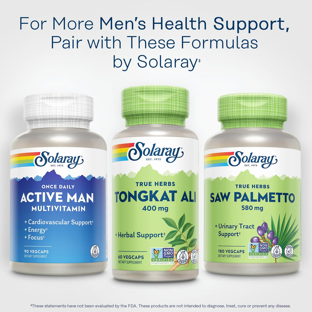 SOLARAY Tongkat Ali 400 mg - Longjack Tongkat Ali for Men - Herbal Support for Men's Health and Vitality - Vegan, Non-GMO, Lab Verified - 180 Servings, 180 VegCaps - PrimeBioHealth - canada supplements