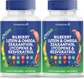 Superfood MD Eye Health Vitamins with Bilberry Lutein & Zeaxanthin Lycopene 40mg Resveratrol Grape Seed Extract Astaxanthin- AREDS 2 - Eye Vitamin - 120 Capsules - PrimeBioHealth - canada supplements