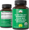 USDA Organic Wormwood Black Walnut Clove Cleanse for Humans. Elimination Detox + Intestinal Support Capsules Supplement for Adults and Kids. Pills with Artichoke and Pumpkin Seed for Added Benefits - PrimeBioHealth - canada supplements