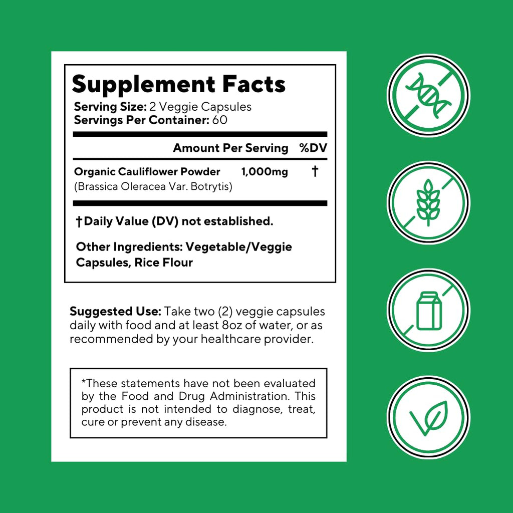 Vitapia Organic Broccoli Sprout & Broccoli Extract for Sulforaphane, Antioxidant, Brain, Skin, Heart Health Support - 120 Veggie Capsules - Non-GMO, Gluten-Free, Vegan-Friendly Supplement - PrimeBioHealth - canada supplements