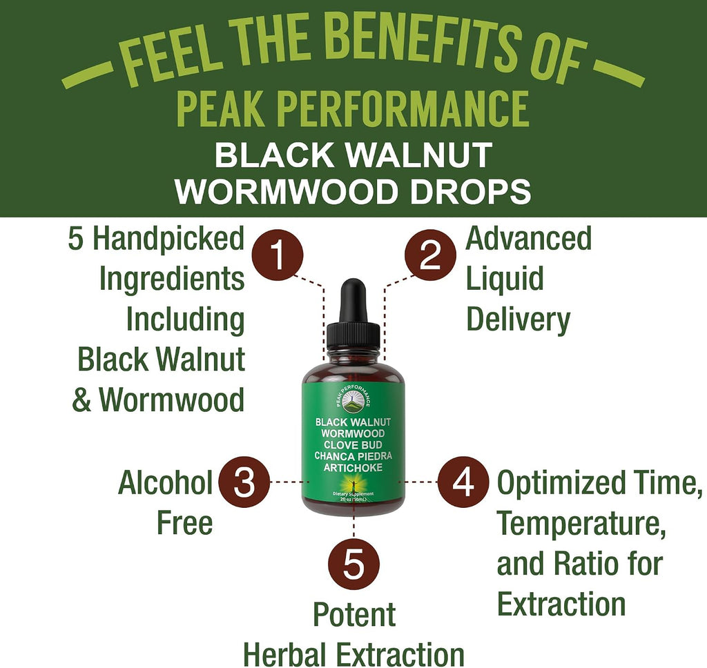 Wormwood Black Walnut Clove Cleanse for Humans. Elimination Detox + Intestinal Support Liquid Tincture Supplement for Adults and Kids. with Artichoke and Chanca Piedra for Additional Benefits - PrimeBioHealth - canada supplements